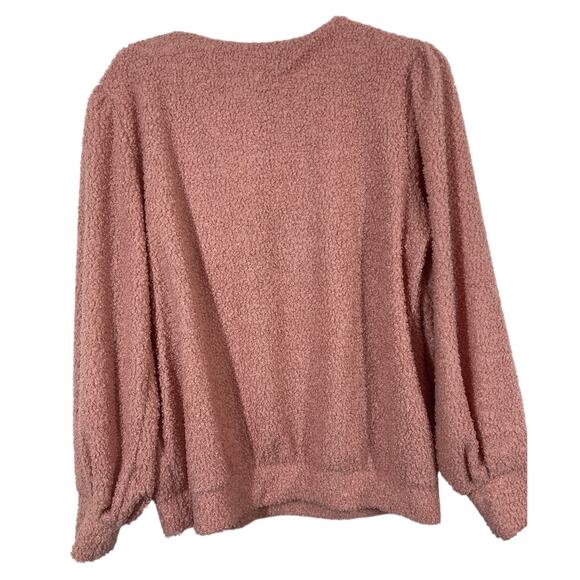 Vintage Adrienne Vittadini Dusty Rose Long Sleeve Boucle Sweater Size L0 - Picture 8 of 9